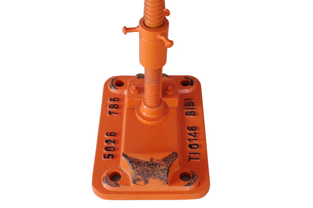 Round Industrial Adjustable Wood and Metal Stool 13" - Orange and Black