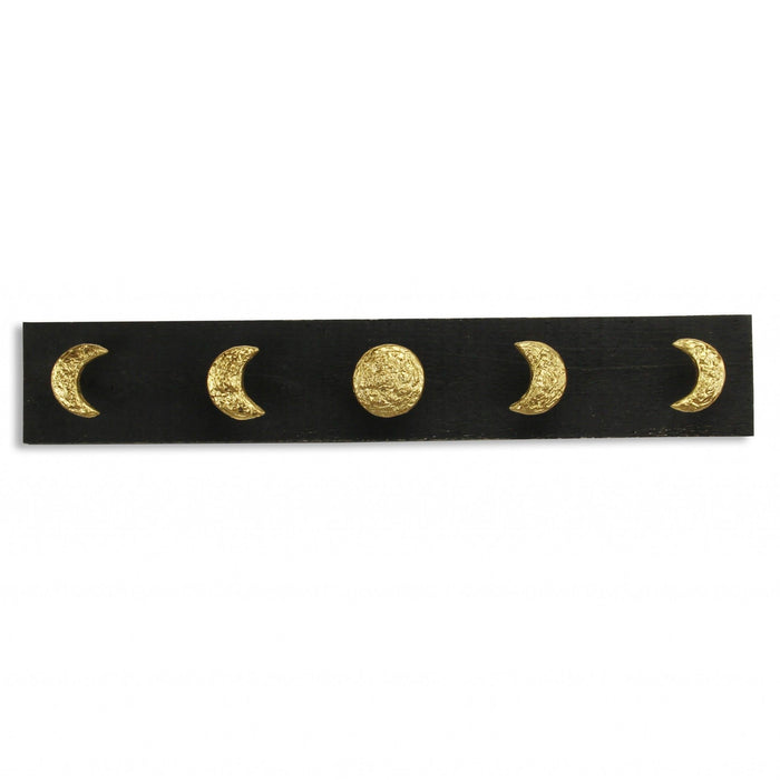 Moon Phase 5 Hook Coat Hanger - Black And Gold