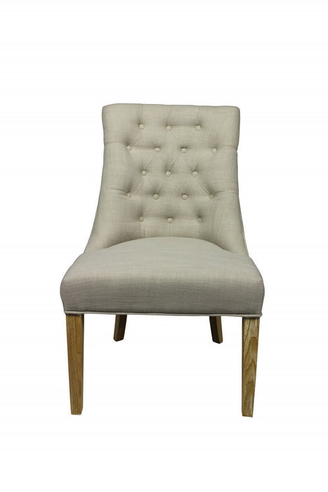 100% Polyester And Natural Solid Color Side Chair 28" - Taupe