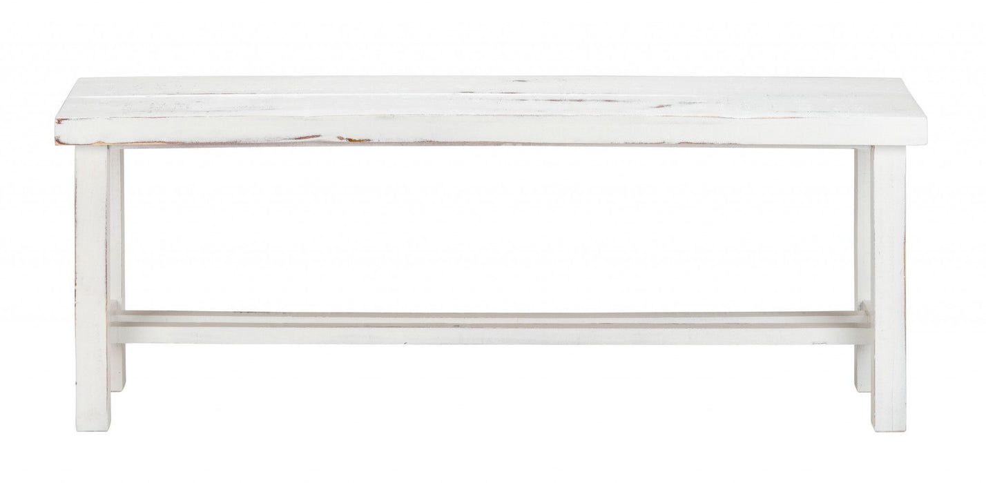 Rustic Bench - White Distressed