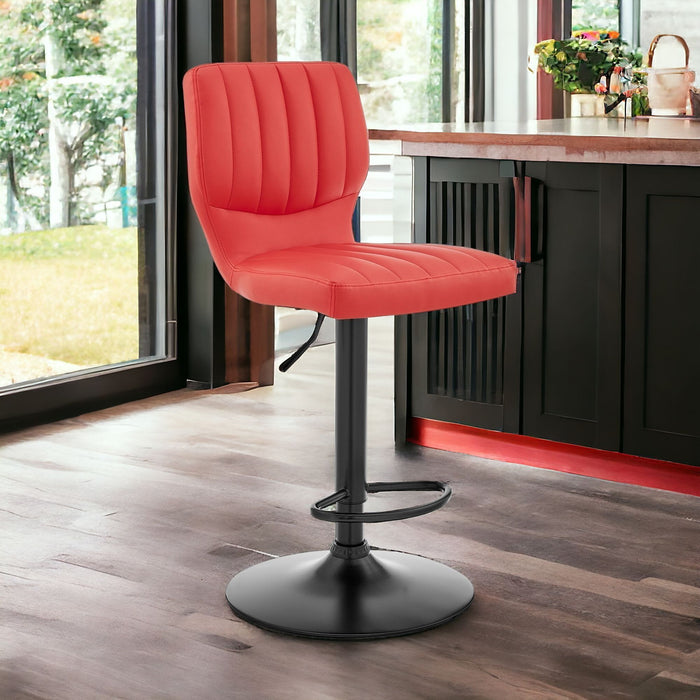 Swivel Adjustable Height Bar Chair - Red / Black