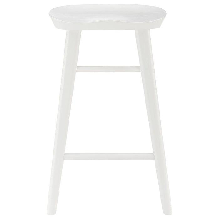 Solid Wood Backless Counter Height Bar Chair - White