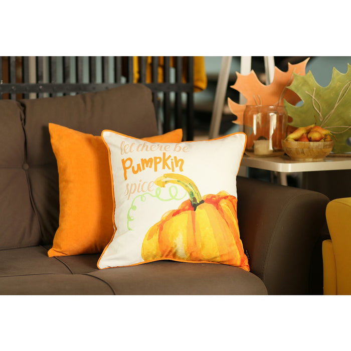 18"Lx18"H Fall Season Pumpkin Pie Throw Pillow Cover (Set of 2) - Multicolor
