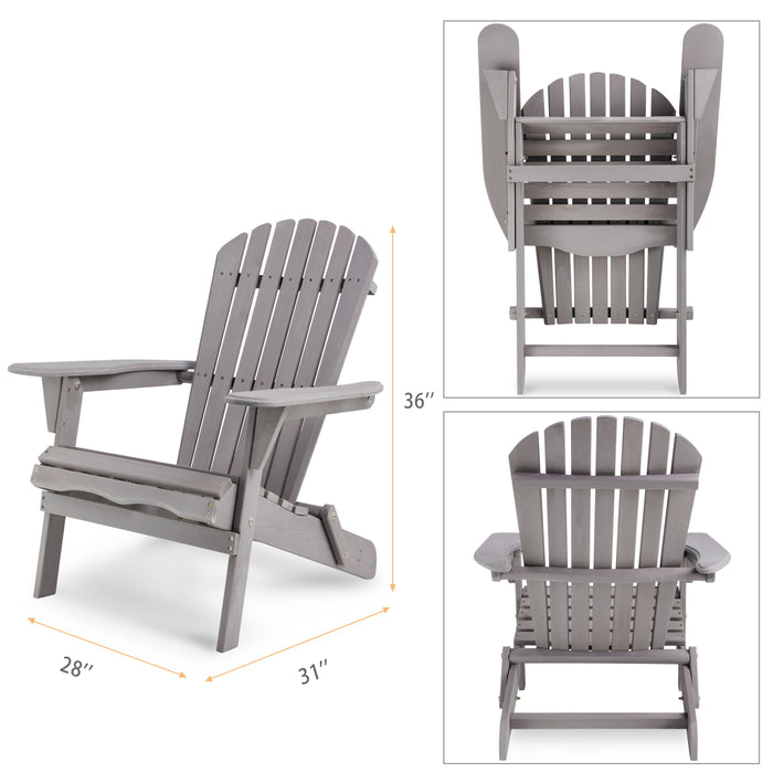 Lounge Patio Chair For Garden Outdoor Wooden Folding Adirondack Chair (Set of 2) Solid Cedar Wood Lounge Patio Chair For Garden