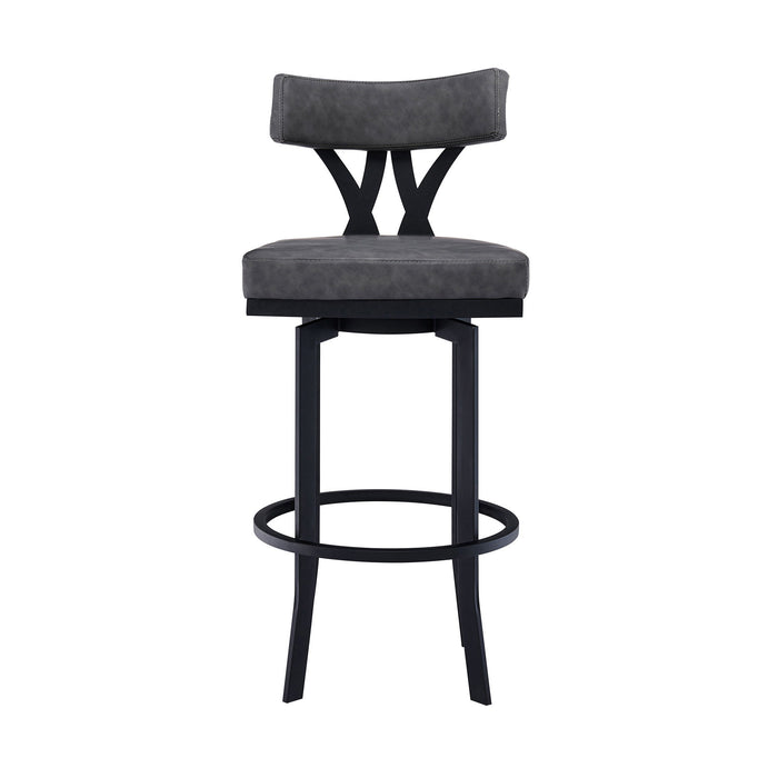 38" Low Back Counter Height Bar Chair - Gray / Black