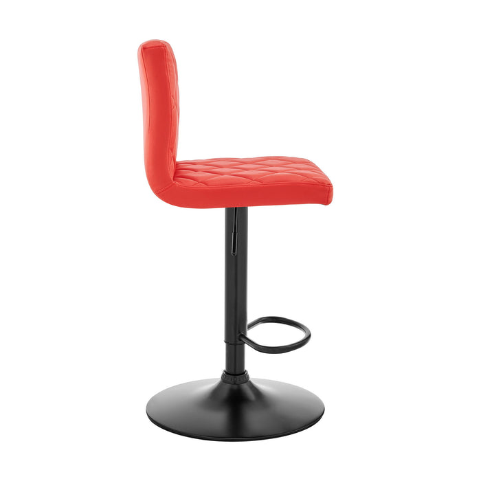 Swivel Low Back Adjustable Height Bar Chair - Red / Black