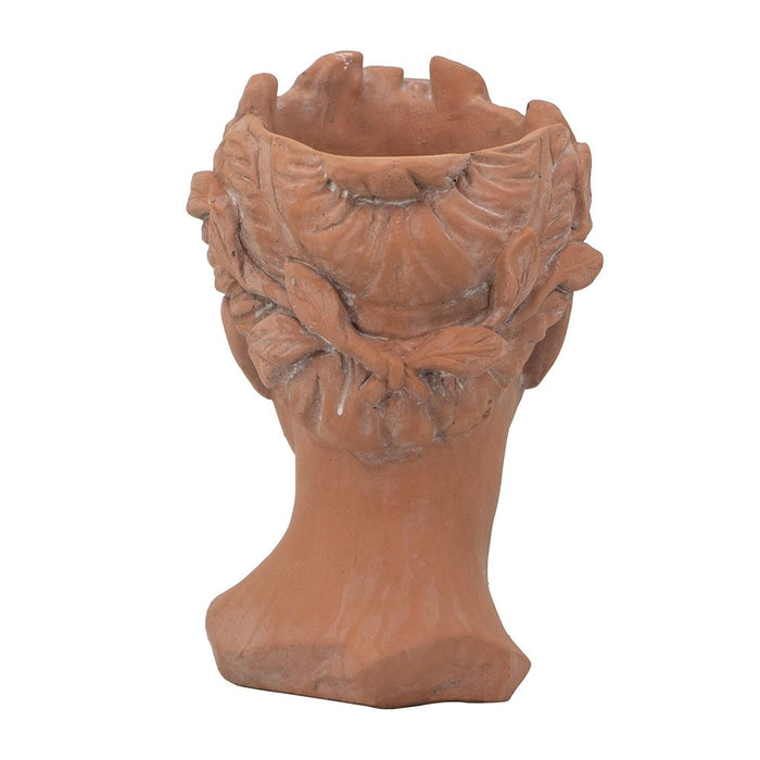 D7X11" Visage Head Bust Planter - Brown