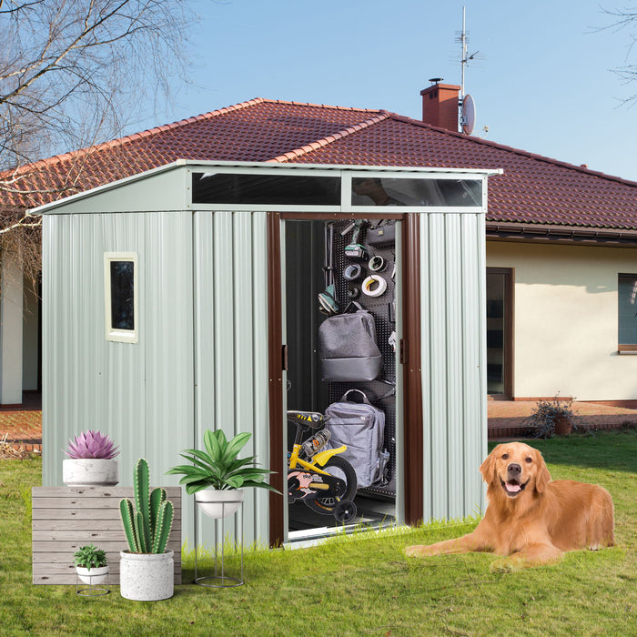 Outdoor Metal Storage Shed With Window