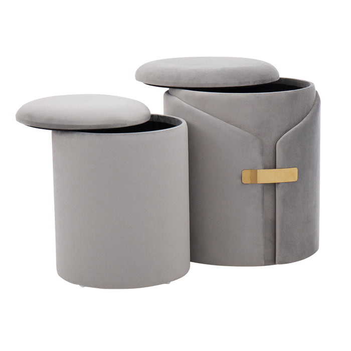 Dahlia - Contemporary / Glam Nesting Ottoman Set