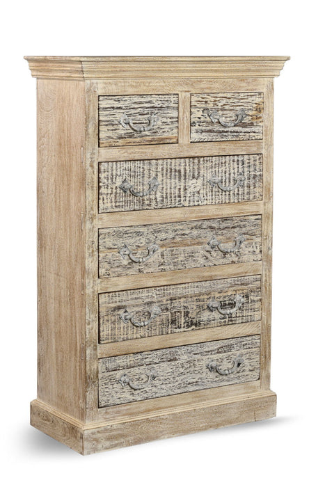 Solid Six Drawer Chest - White