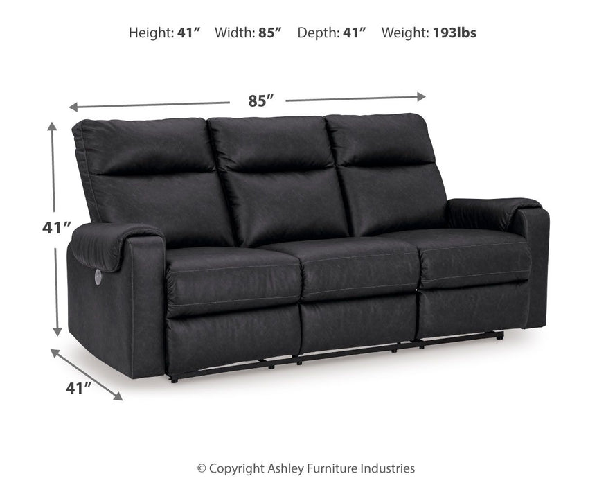 Axtellton - Carbon - Power Reclining Sofa - Faux Leather