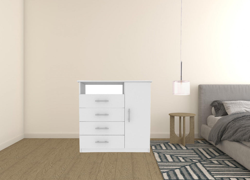 4 Drawer Combo Dresser - White