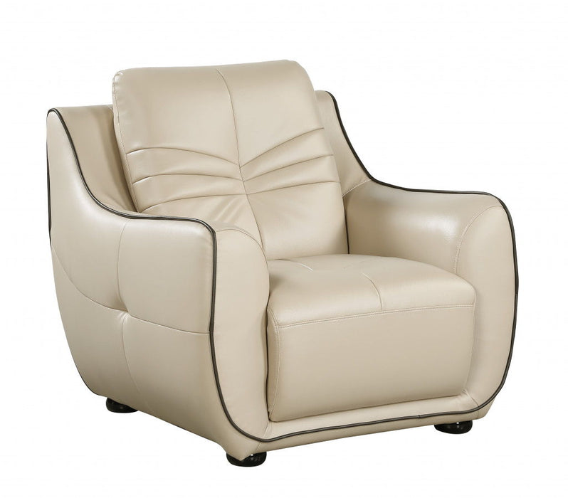 Elegant Faux Leather Chair - Beige