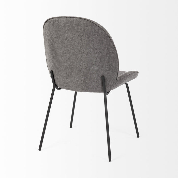 Upholstered Fabric Side Chairs (Set of 2) - Gray / Black