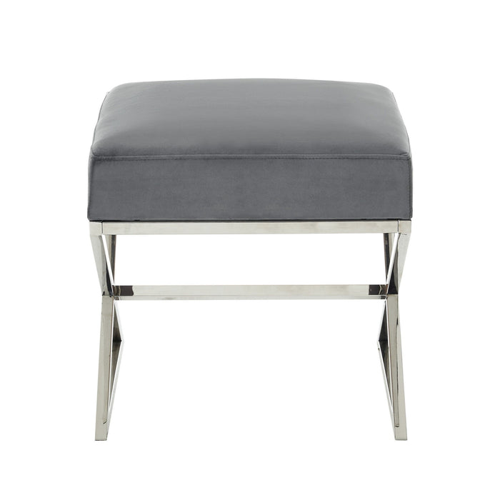 Ottoman Velvet - Silver / Gray