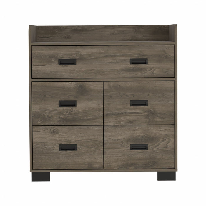 Five Drawer Dresser - Dark Brown