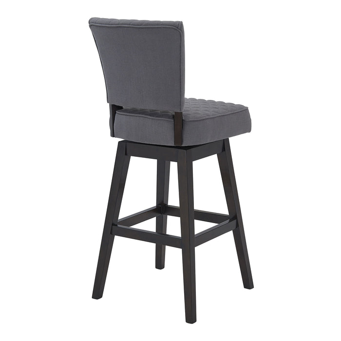 Solid Wood Swivel Counter Height Bar Chair - Gray / Espresso