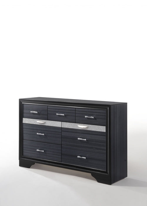 Manufactured Wood Nine Drawer Gentlemans Chest - Black