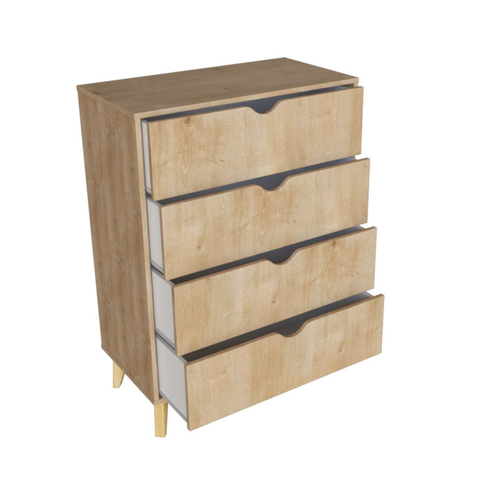 Four Drawer Standard Chest - Natural