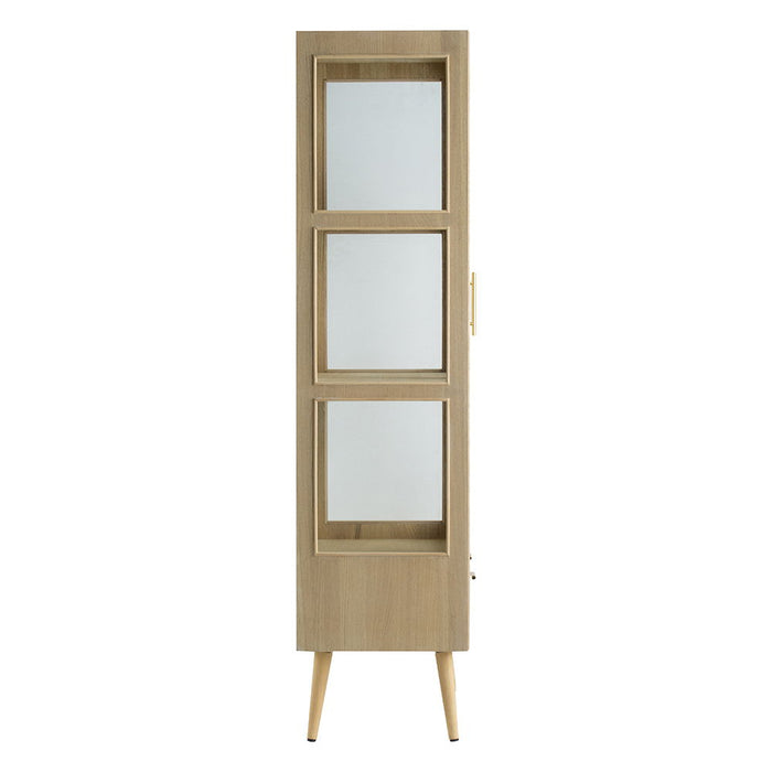 Tall Wooden Cabinet - Brown