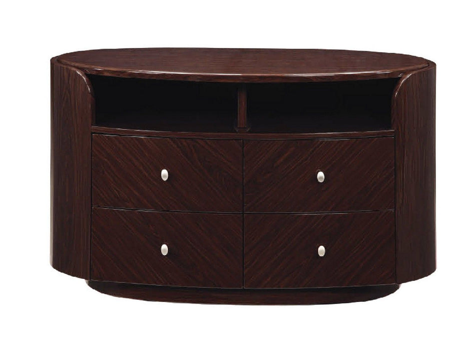 Cabinet Enclosed Storage TV Stand - Dark Brown