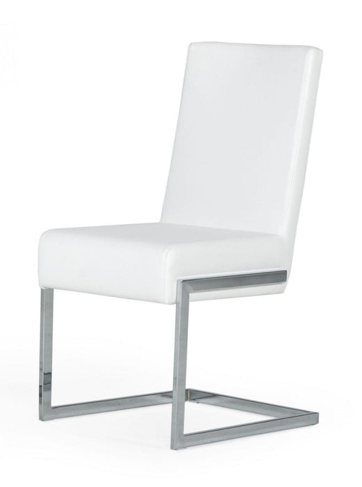 Modern Dining Chairs (Set of 2) - White Silver