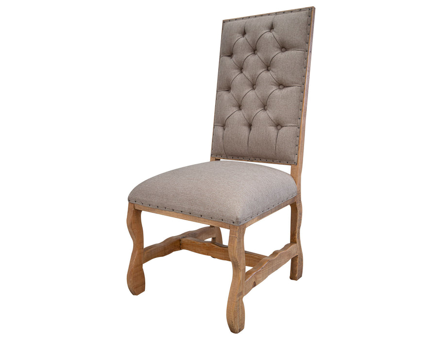 Marquez - Chair Tufted Backrest - Two Tone Light Brown