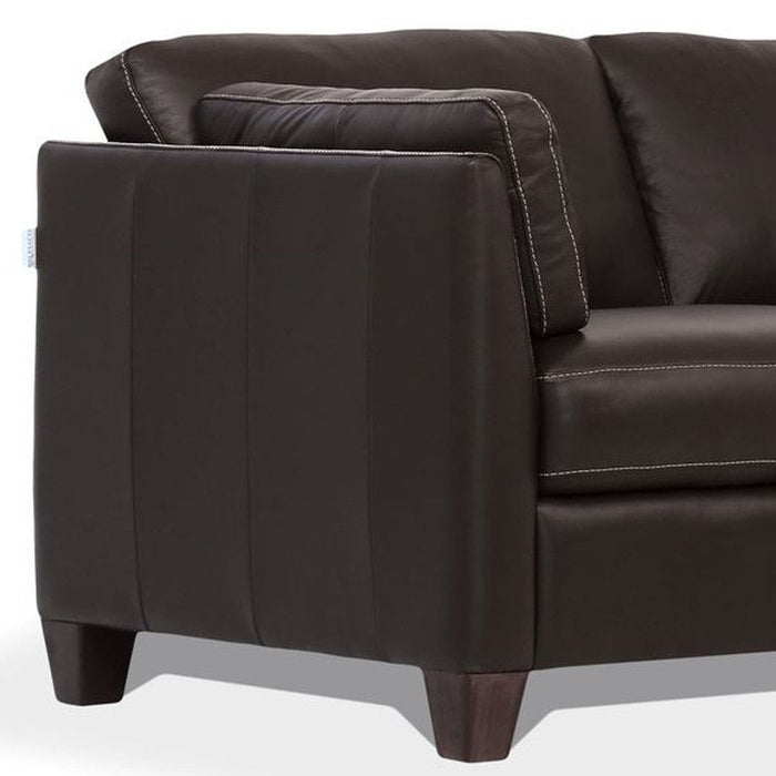 Leather Loveseat - Chocolate / Brown