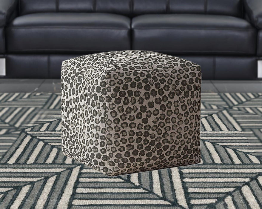 Abstract Pouf Cover - Beige