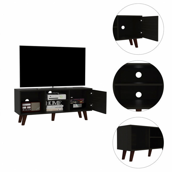 Particle Board Open Shelving TV Stand - Black