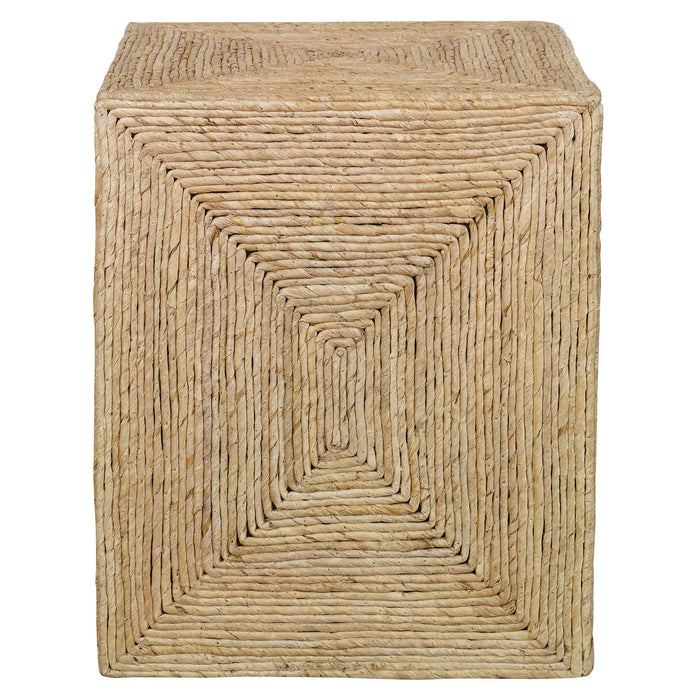 Rora - Coastal Woven Side Table - Light Brown