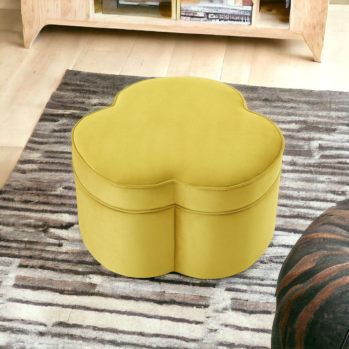 Velvet Specialty Cocktail Ottoman - Yellow