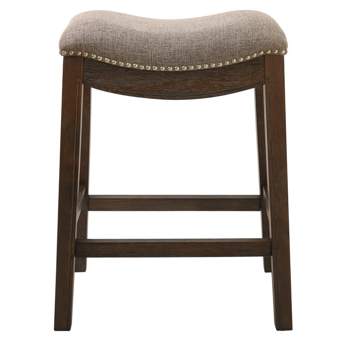 Wood Fabric And Solid Wood Backless Counter Height Bar Chair - Taupe / Brown