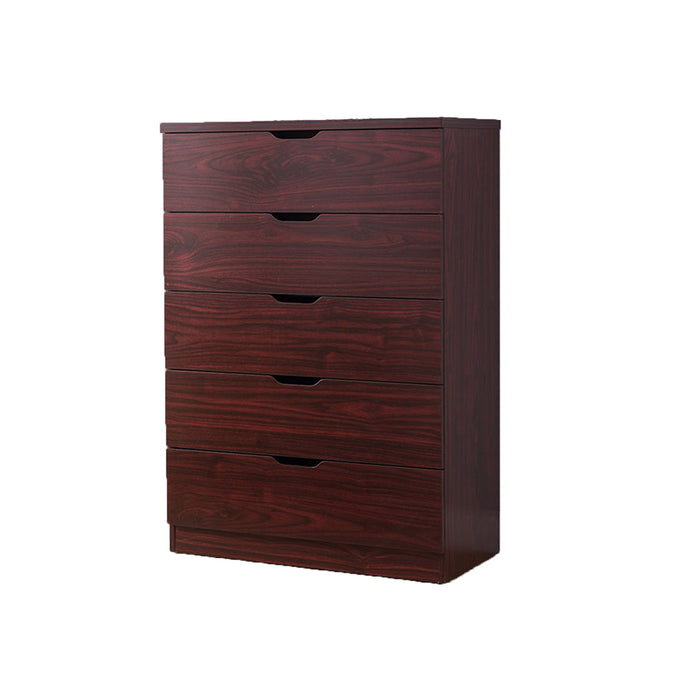 Functional 5 Drawer Chest - Mahogany