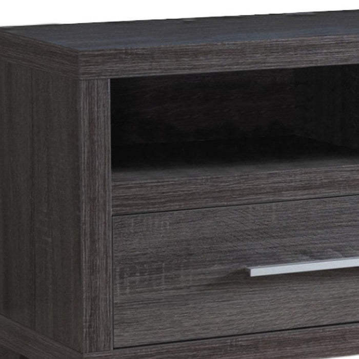 Cabinet Enclosed Storage TV Stand - Gray