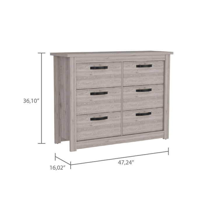 Six Drawer Dresser - Oak