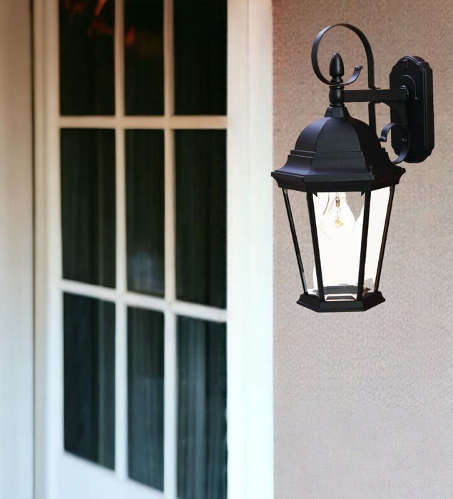 Xl Swing Arm Hanging Lantern Wall Light - Matte Black