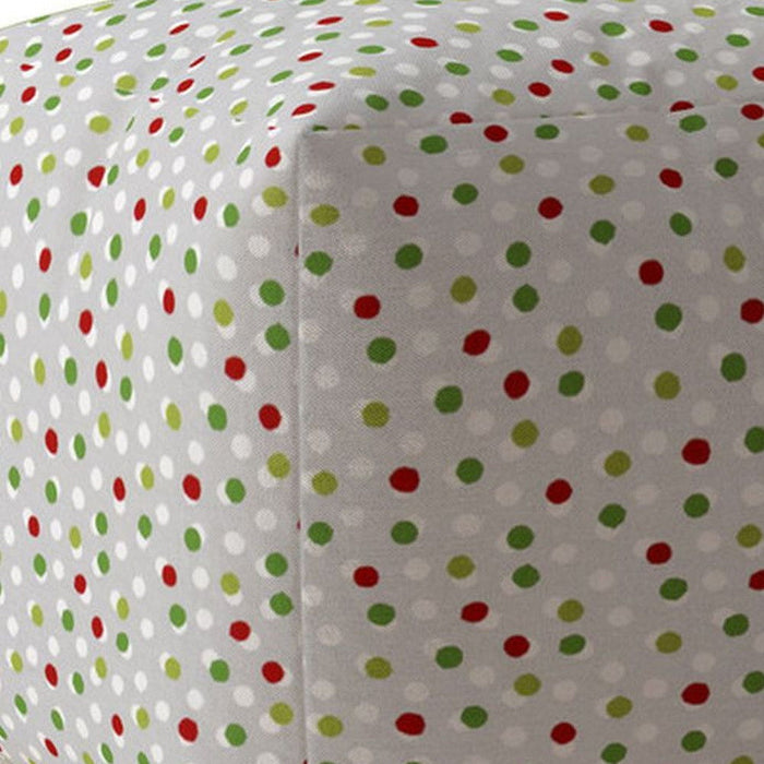 Cotton Polka Dots Pouf Ottoman - Green