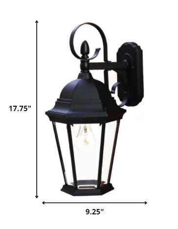 Xl Swing Arm Hanging Lantern Wall Light - Matte Black