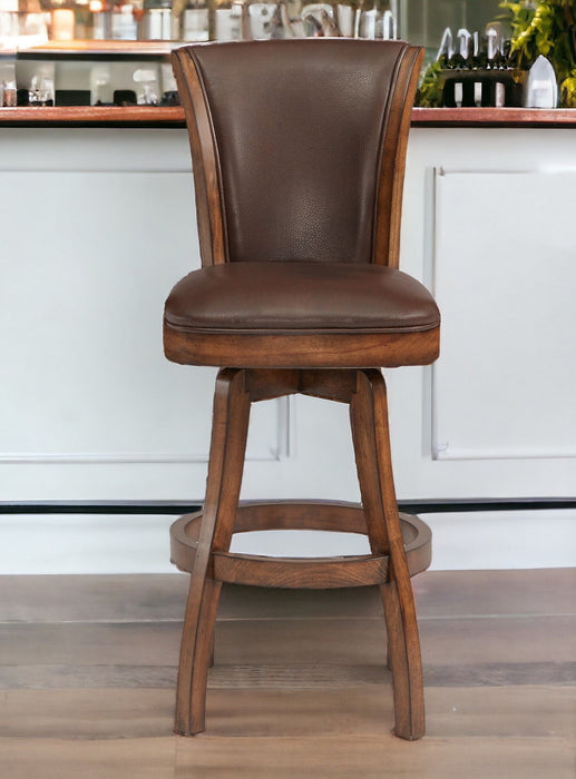 42" Swivel Counter Height Bar Chair - Brown / Chestnut