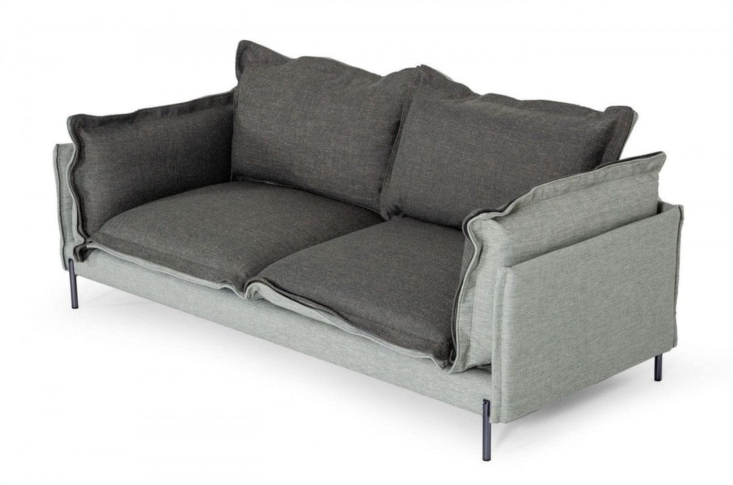 Modern Two Tone Sofa With Reversible Cushions - Gray