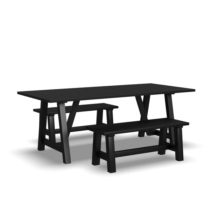 Trestle - Dining Table With 2 Benches