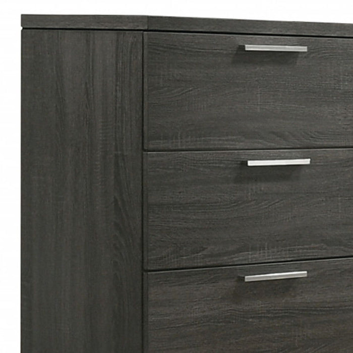 Solid Wooden, Six Drawer Double Dresser - Gray