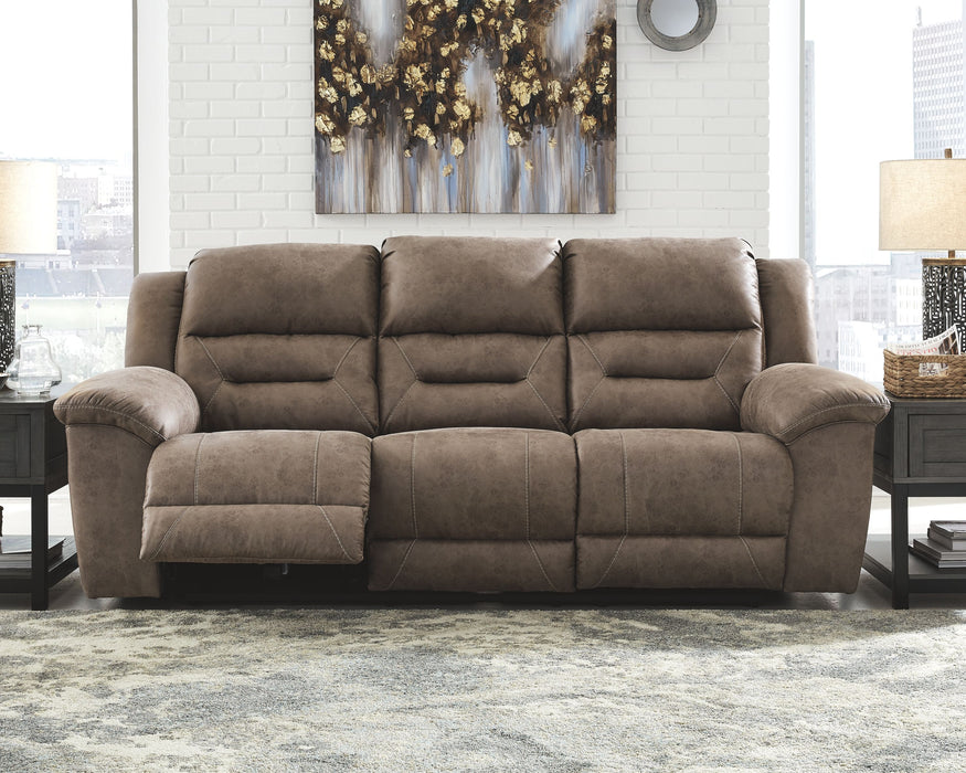 Stoneland - Fossil - Reclining Sofa - Faux Leather