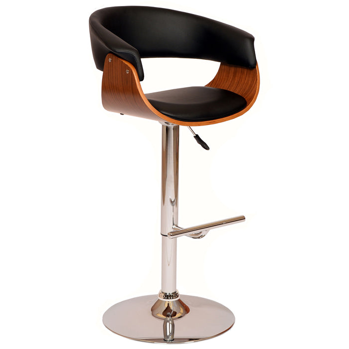 Swivel Low Back Adjustable Height Bar Chair - Black / Brown