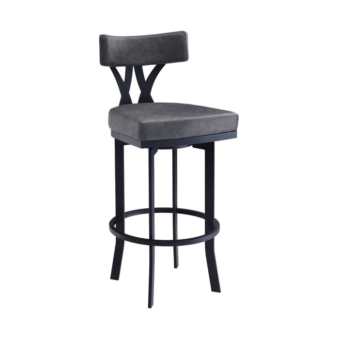 42" Low Back Bar Height Bar Chair - Gray / Black