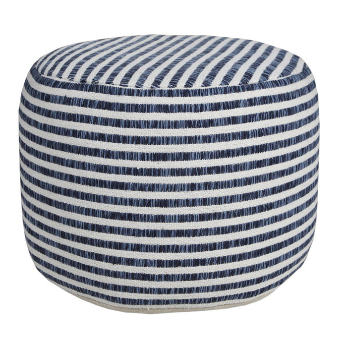 Cotton Ottoman Round - Blue