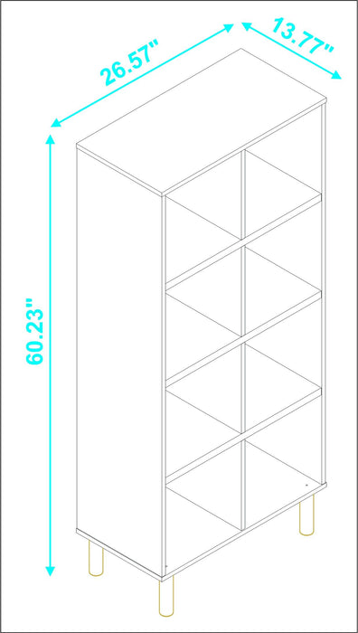 Iko Tall Vertical Eight Cubbie Shelving Unit - White