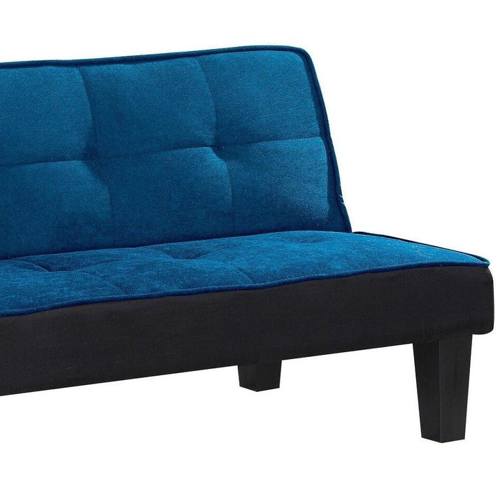 Fabric Sofa With Black Legs - Blue