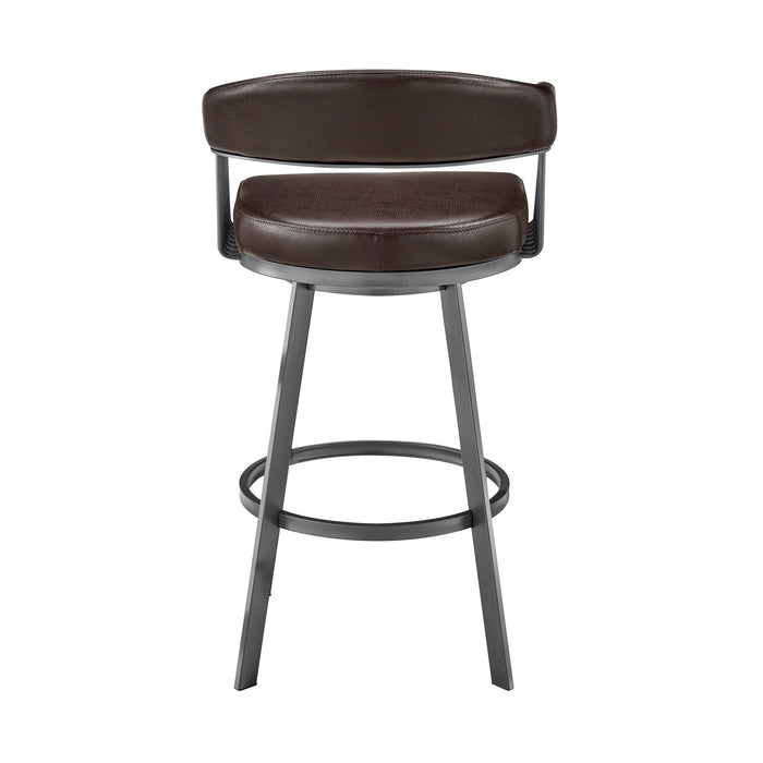 Swivel Low Back Counter Height Bar Chair - Chocolate And Gray